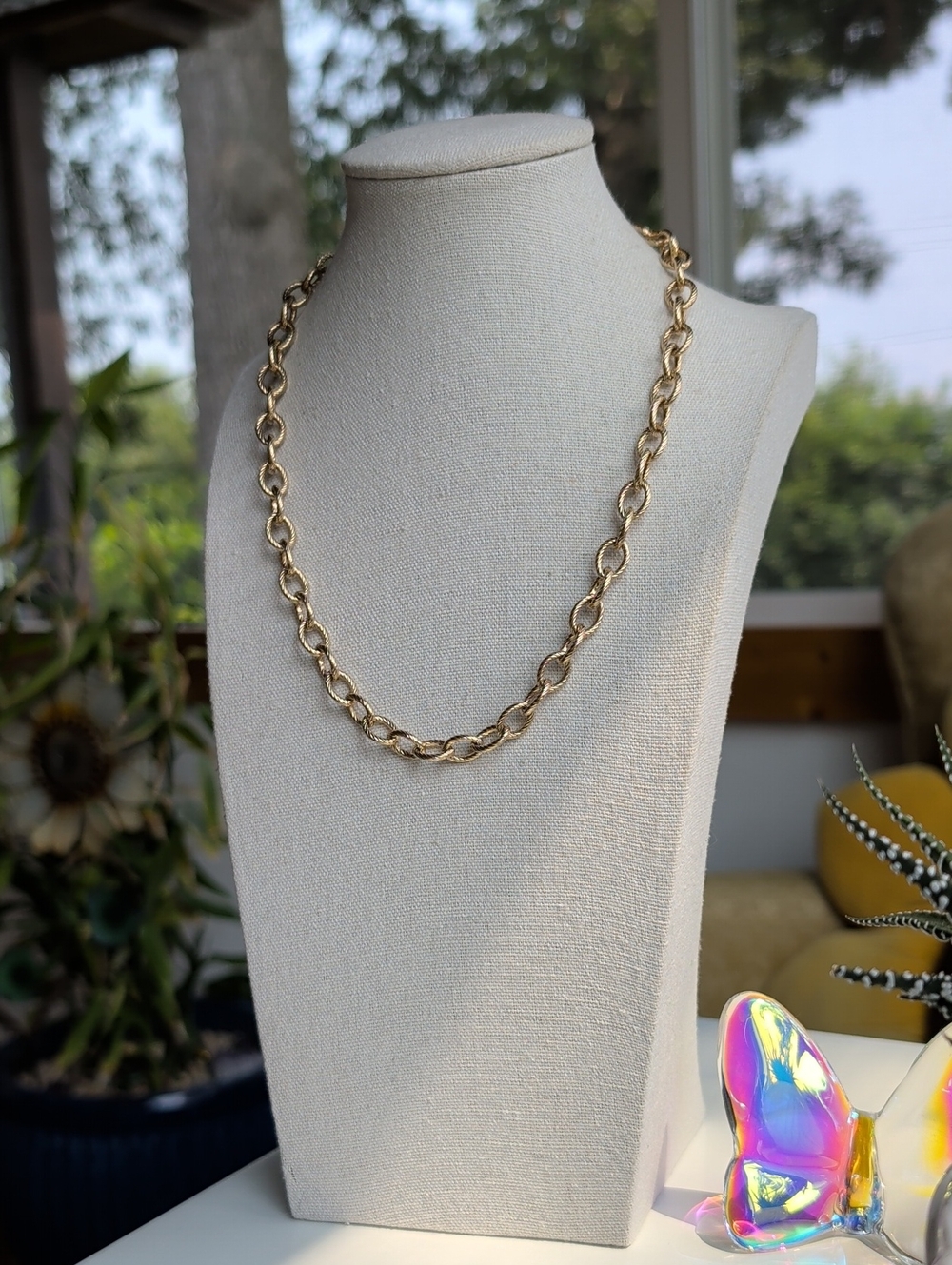 Gold Plated Sterling Silver Link Chain Necklace - 18"